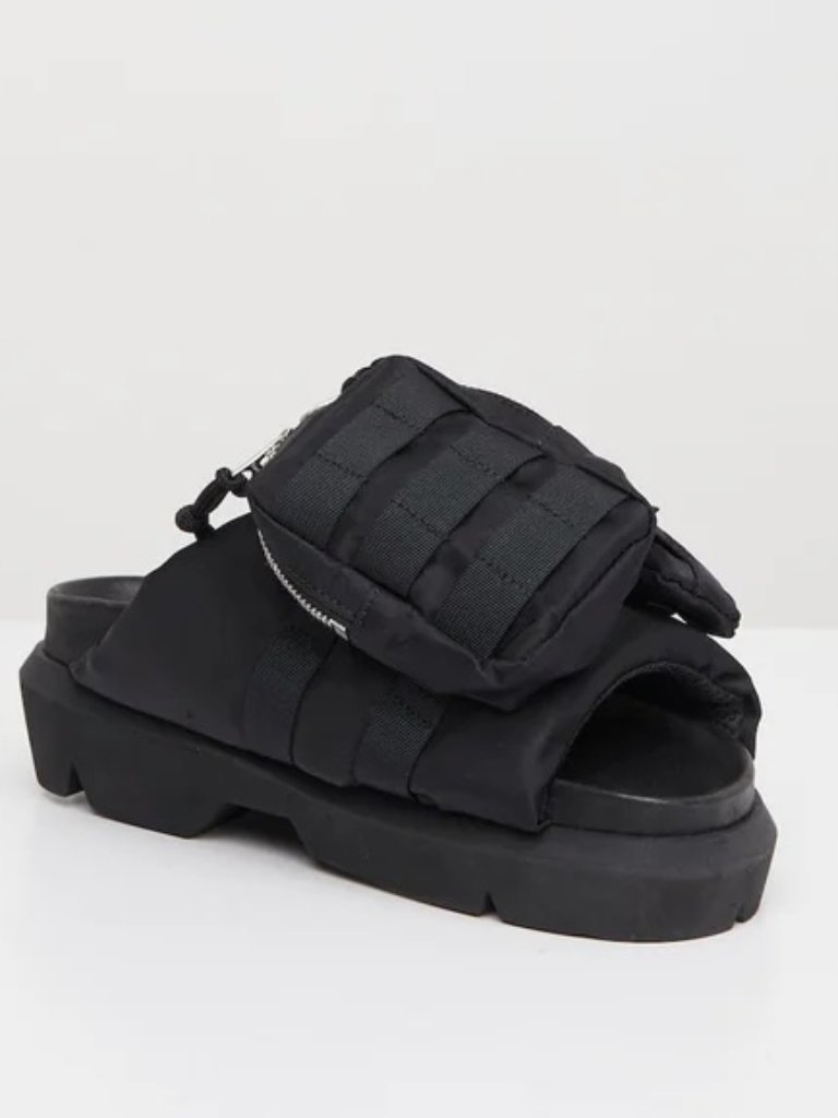 Sacai Pockets Slides In Black 43 10 New With Box Mens Sandals Shoes